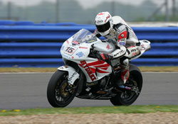 Guy Martin on track at Silverstone